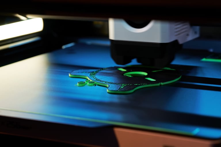 Green 3D printer filament printing